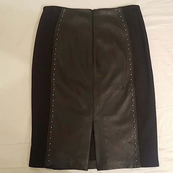 NWT WHBM Leather Studded Pencil Skirt - Picture 2 of 3